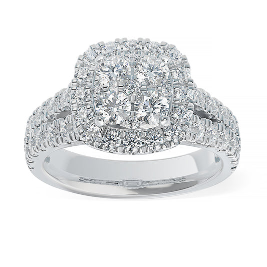 Lab Grown Diamond Halo Engagement Ring (8055183081702) (10220923191489)