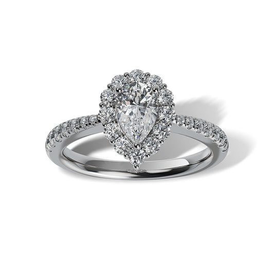 Lab Grown Diamond Halo Engagement Ring (8055183180006) (10220918767809)