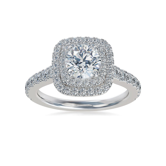 Lab Grown Diamond Halo Engagement Ring (8055183245542) (10220917588161)