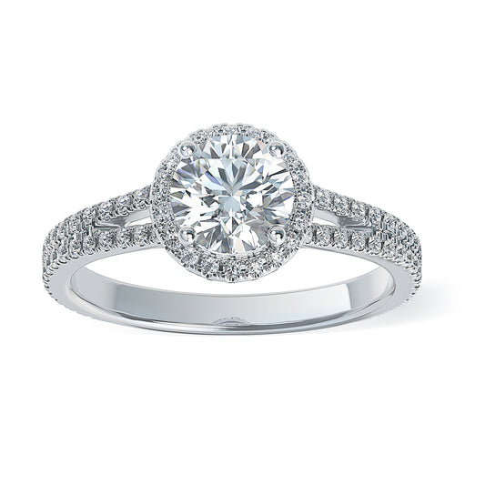 Lab Grown Diamond Halo Engagement Ring (8055183278310) (10220917227713)