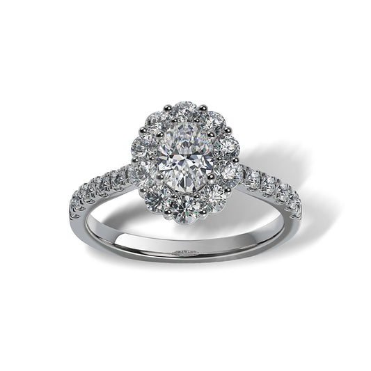 Lab Grown Diamond Halo Engagement Ring (8055183376614) (10220915163329)