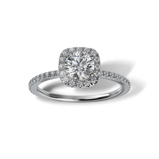 Lab Grown Diamond Halo Engagement Ring (8055183409382) (10220914507969)